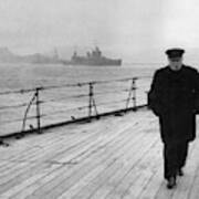 Winston Churchill At Sea Poster