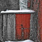 Winter Red Door Poster