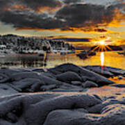 Winter Sunrise At Cutler Harbor Maine Poster