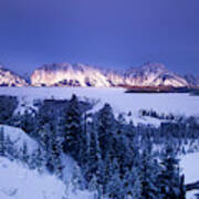 Winter Sunrise Storm Grand Tetons National Park Poster