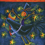 Witch Riding Crow Poster