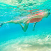 Woman Snorkeling Wa Poster