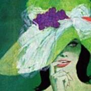 Woman  With Green Hat. Poster