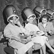 Women Under Hair Dryers Poster