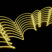 Yellow Gold Abstract  Lights Trails And Poster