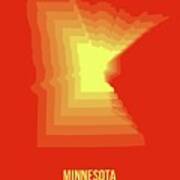 Yllow Map Of Minnesota Poster