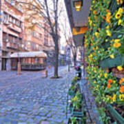 Belgrade. Famous Skadarlija Old Cobbled Streets In Historic Beog #1 Poster