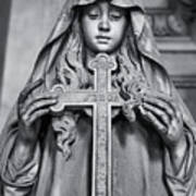 Immortal Stone - Black And White Photo Of The Statues Of Staglieno, Genoa #13 Poster