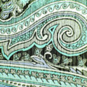 Closeup Of The Fabric Color Ornamental  Texture #2 Poster