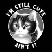Funny Cat - I'm Still Cute White Text Poster