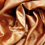 Gold Crumpled Silk Fabric #1 Poster