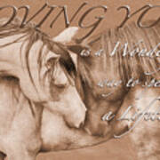 Horses Nuzzling Loving #1 Poster