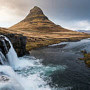 Kirkjufell Mountain And The Kirkjufellfoss Waterfall In Iceland #2 Poster