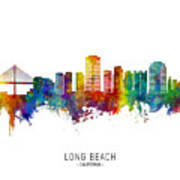 Long Beach California Skyline #1 Poster
