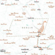 Nh Coos Berlin Vector Road Map #1 Poster