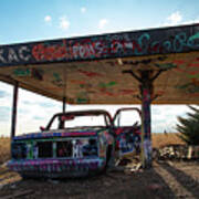 Painted Abandoned Cars On Historic Route 66 #1 Poster