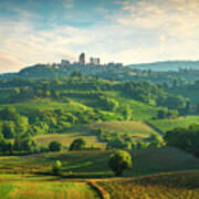 San Gimignano Countryside Panorama Poster