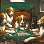 Poker Game By Cassius Marcellus Coolidge Poster