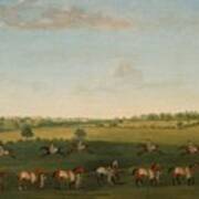 Sir Charles Warre Malet's String Of Racehorses At Exercise Poster