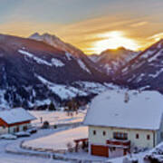 Snowy Valley Dawn, Rohrmoos, Austria #1 Poster
