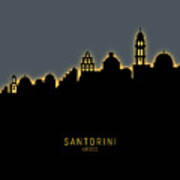 Santorini Skyline #10 Poster