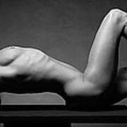 1470 Powerful Woman On Pedestal Bw Fine Art Nude Photograph By Chris Maher 1 To 3 Ratio Poster