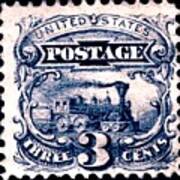 1869 United States - No.114 - 3cts. Ultramarine - Stamp Art Poster
