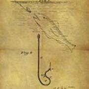 1899 Fish Hook Patent Poster