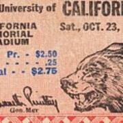 1937 Cal Bears Football Ticket Remix Art Poster