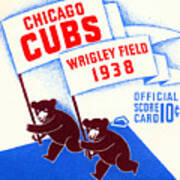 1938 Chicago Cubs Score Card Art Poster