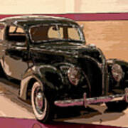 1938 Ford Tudor 2 Dr Digital Drawing Poster
