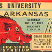 1942 Arkansas Vs. Texas Poster