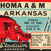 1943 Arkansas Vs. Oklahoma Am Poster