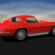 1963 Corvette Stingray  -  1963corvettesplitwindowcpe209608 Poster