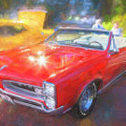 1966 Red Pontiac Gto X102 #1966 Poster