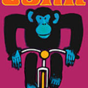 1968 Cyrk Cycling Chimpanzee Polish Circus Poster Poster