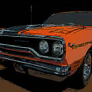 1970 Plymouth Roadrunner 440 Six Pack Digital Drawing Poster