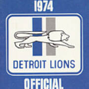 1974 Detroit Lions Art Poster