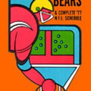 1977 Chicago Bears Nfl Schedule Art Poster