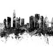 Chicago And Oakland Skyline Mashup #2 Poster