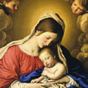 Madonna And Child By Giovanni Battista Salvi Poster