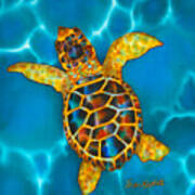 Opal Sea Turtle Poster