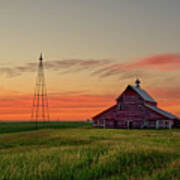 Rustic Barn On The Prairie In Pierce County Nd Near Hurricane Lake #1 Of 2 Poster