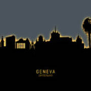 Geneva Switzerland Skyline #20 Poster