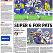 2019 Patriots Vs. Rams Usa Today Sports Section Front Poster