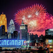 2019 Webn Fireworks Cincinnati Skyline Photograph Poster