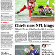 2020 Chiefs Vs. 49ers Usa Today Sports Section Front Poster