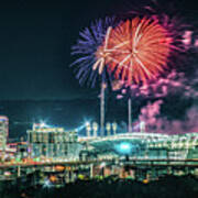 2021 Webn Fireworks Cincinnati Ohio Skyline Poster