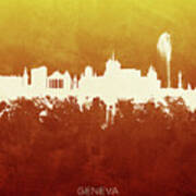 Geneva Switzerland Skyline #21 Poster