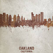 Oakland California Skyline #21 Poster